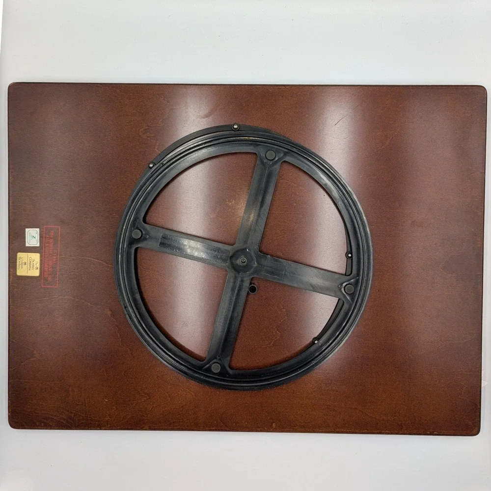 The Bombay Company Lazy Susan Mahogany Wood Rectangular Rotating Tray 1992 XL
